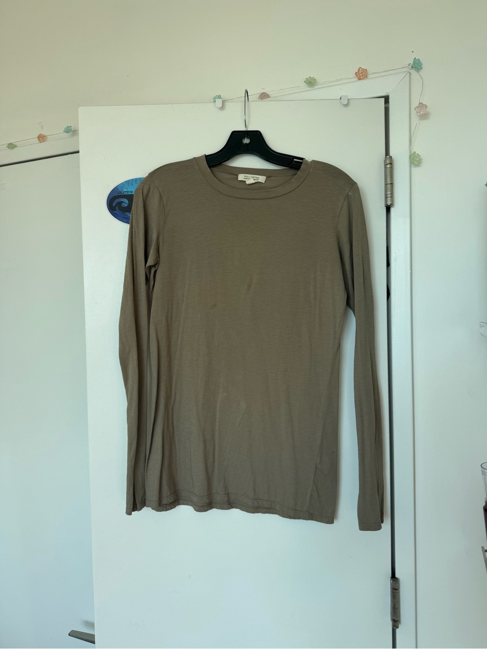 Nili Lotan Long Sleeve Tee in Brown